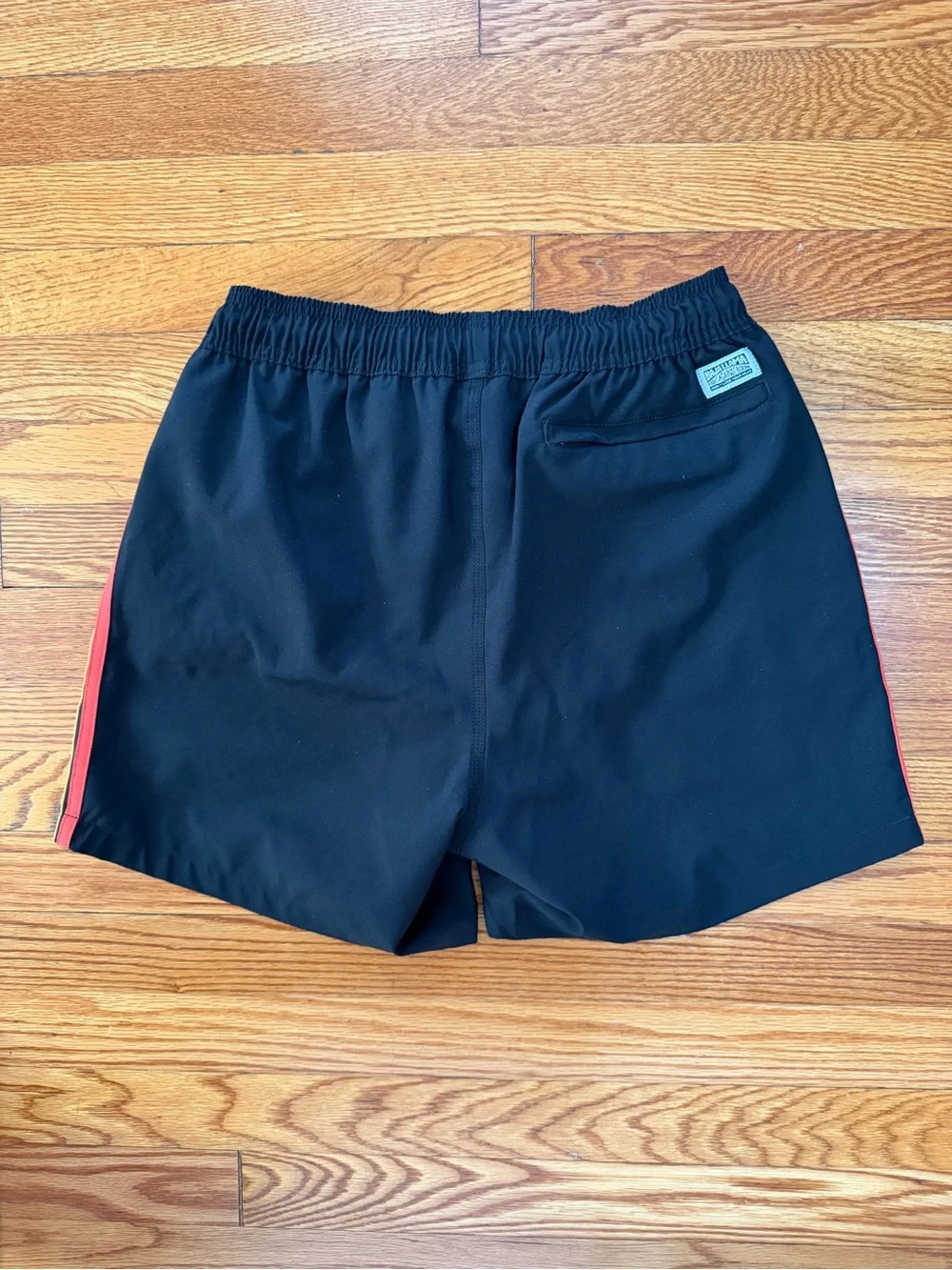 Baja lama Black Men's Swim Trunks with Multicolor Side Stripes